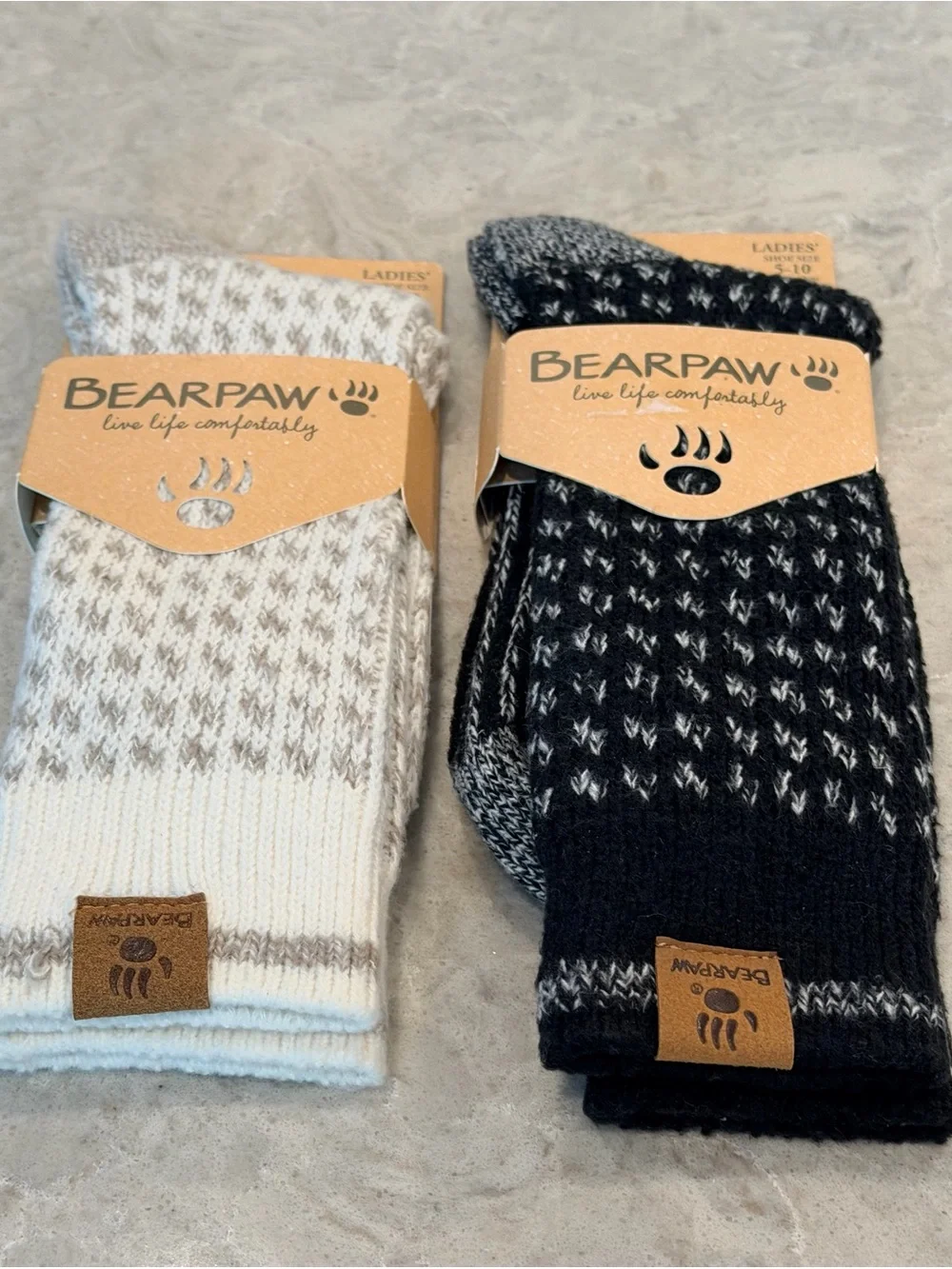 NWT Bearpaw Cozy Knit Boot Socks Set Multi Texture Soft Pattern Ladies 5-10